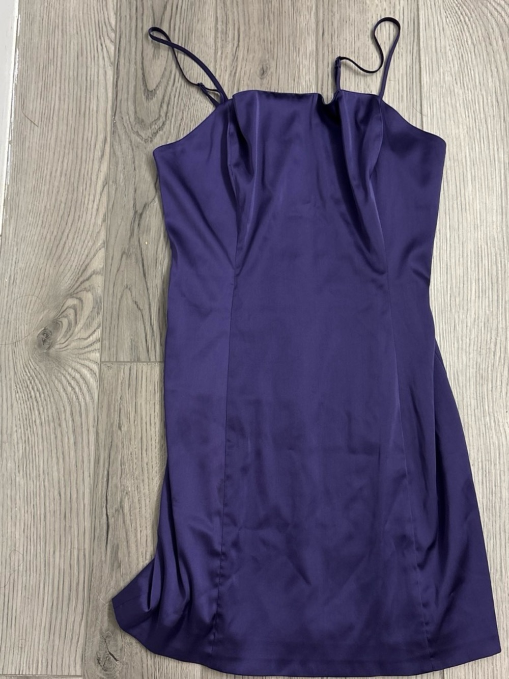 Sunday Best Deep Purple Satin Mini Slip Dress